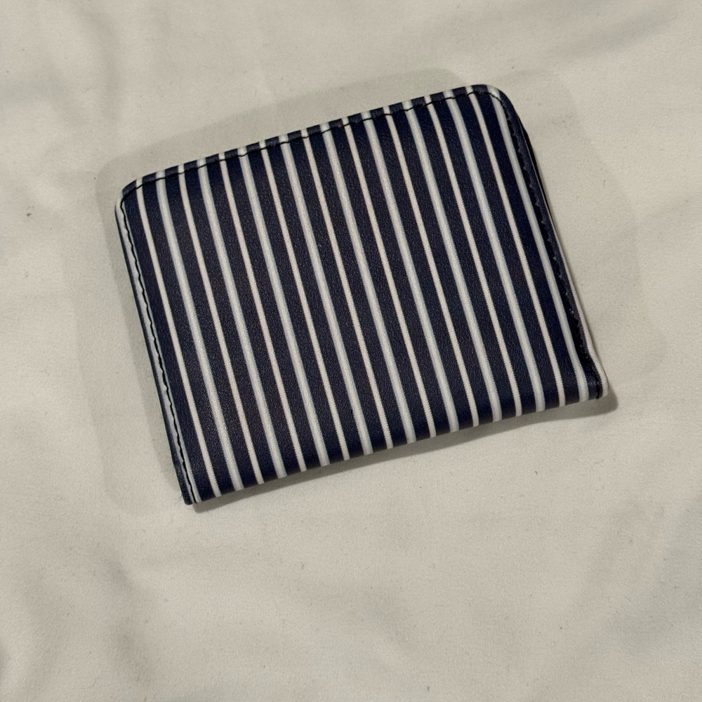 Striped Navy and White Wallet